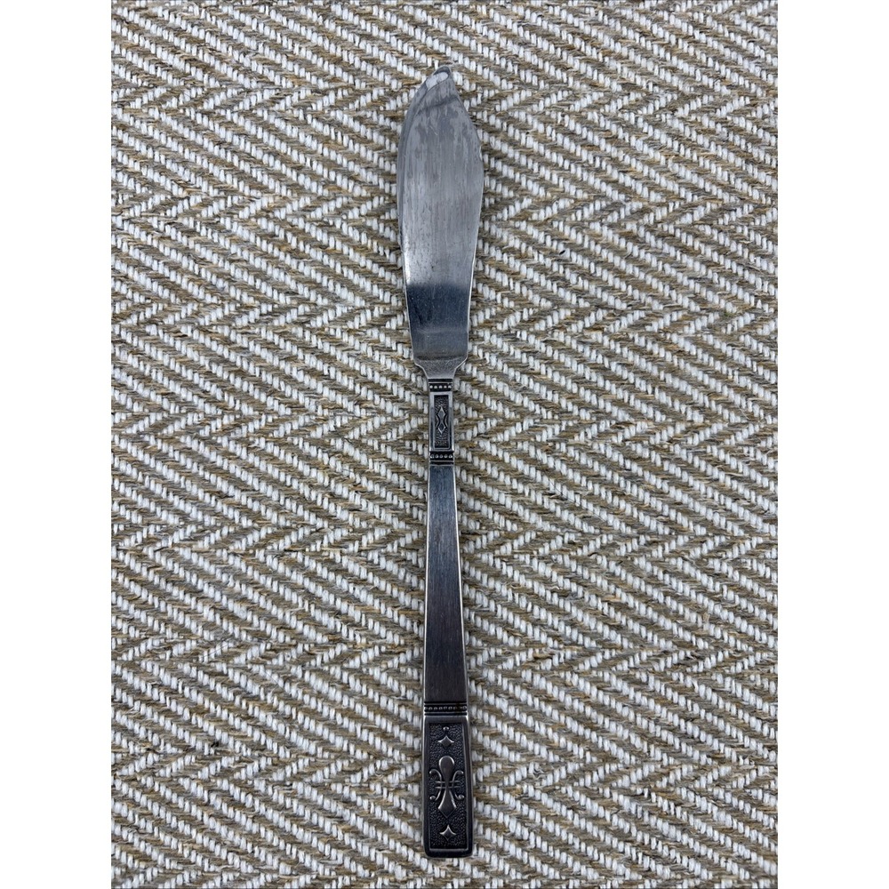 Vintage Oxford Hall Stainless Japan Fleur de Lis Butter Knife